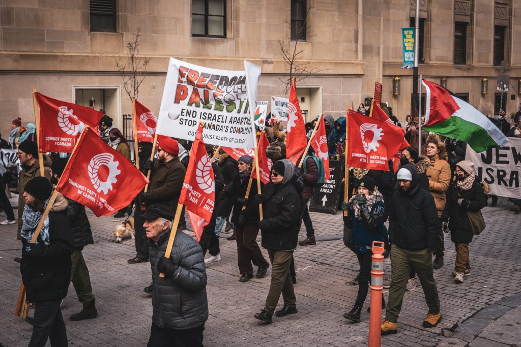 Communist Party Canada marching